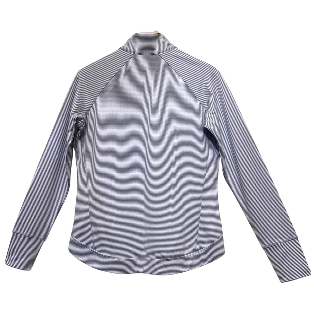 Kate Lord Collection Womens Lavender Striped Quarter Zip Pullover Golf Shirt Med - Picture 2 of 5